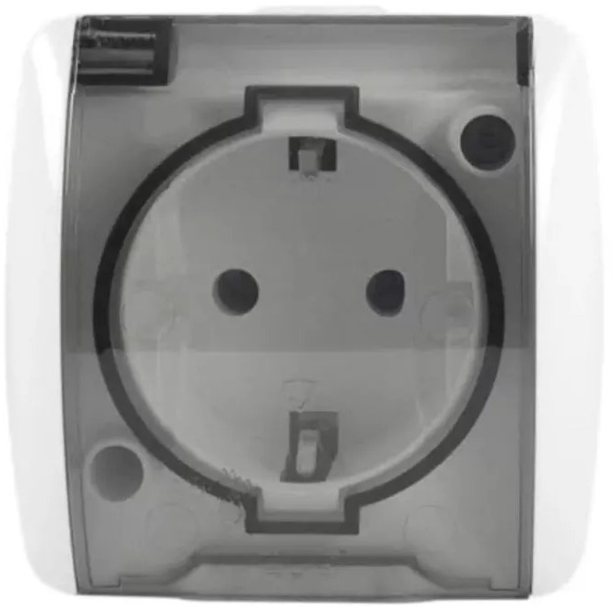 Priză cu capac IP20 PT (albă) 504-010200-218 EL-BI ALSU