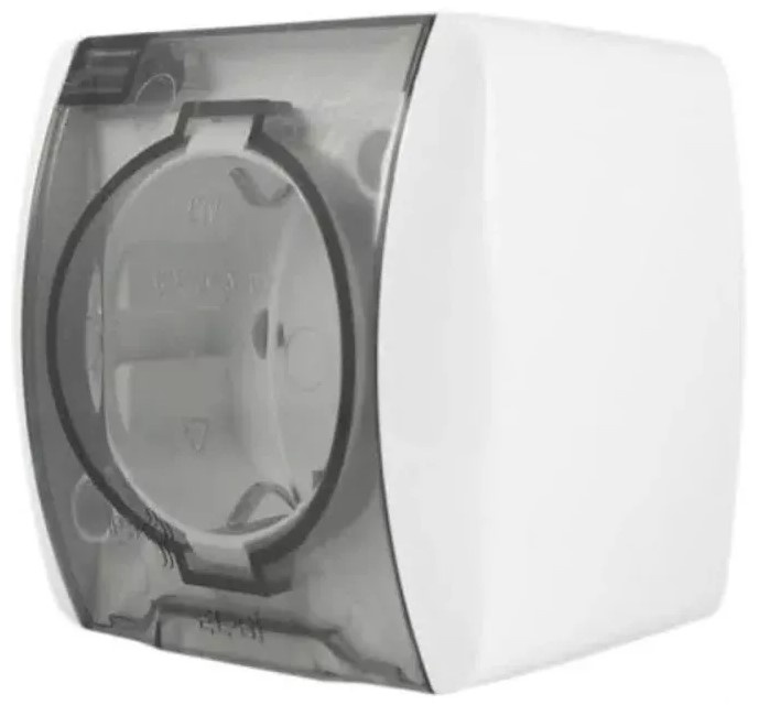 Priză cu capac IP20 PT (albă) 504-010200-218 EL-BI ALSU