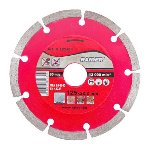 Disc diamantat segment 125X22,2mm Rider
