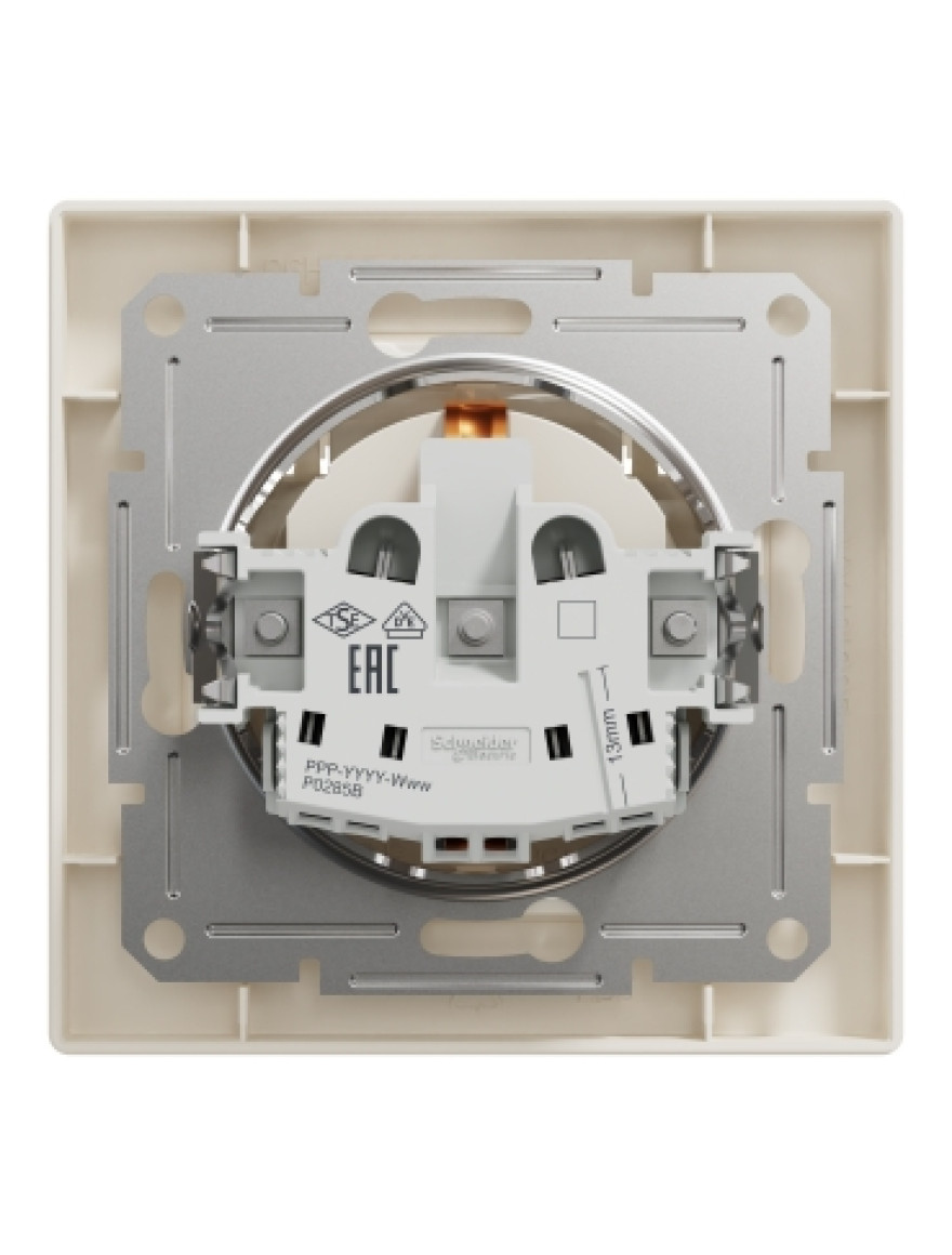 Priză unitară inter.cu capac 16A 250V 2P+E Asfora Crem