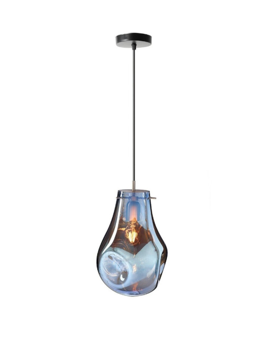 Lustră JH-135 D20x30cm, E27/1, Glass, Blue LuminaLED