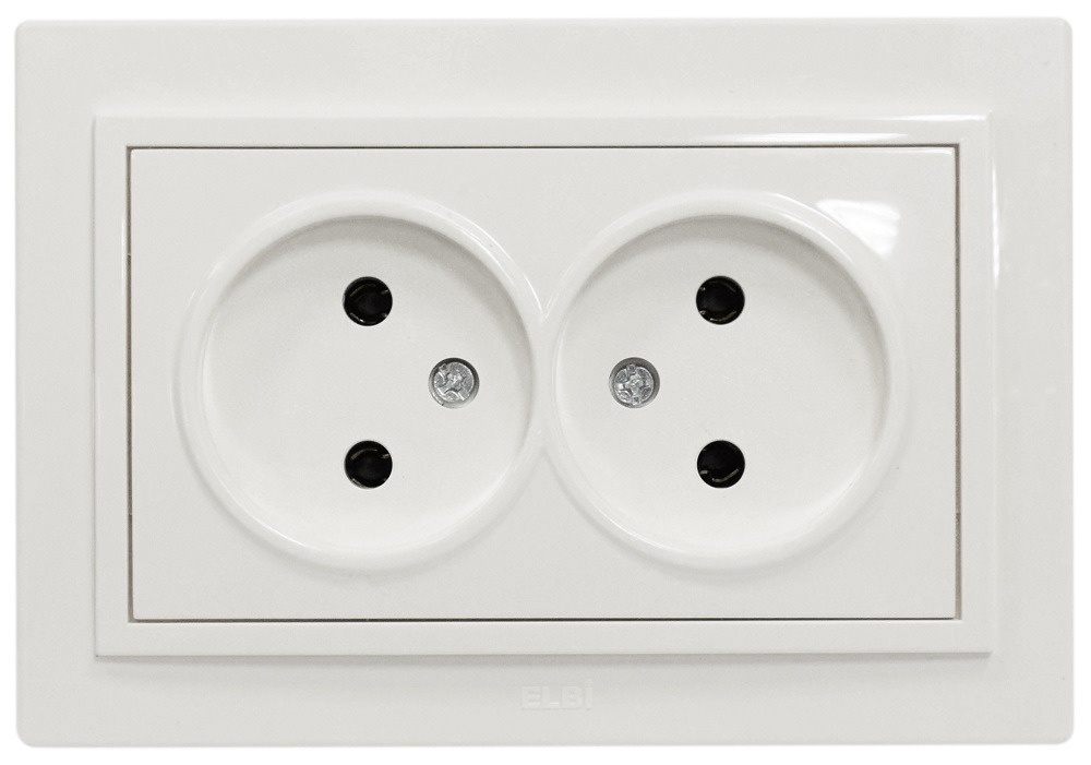 Двойная розетка без CP ST (белая) 500-010200-908 EL-BI ZENA