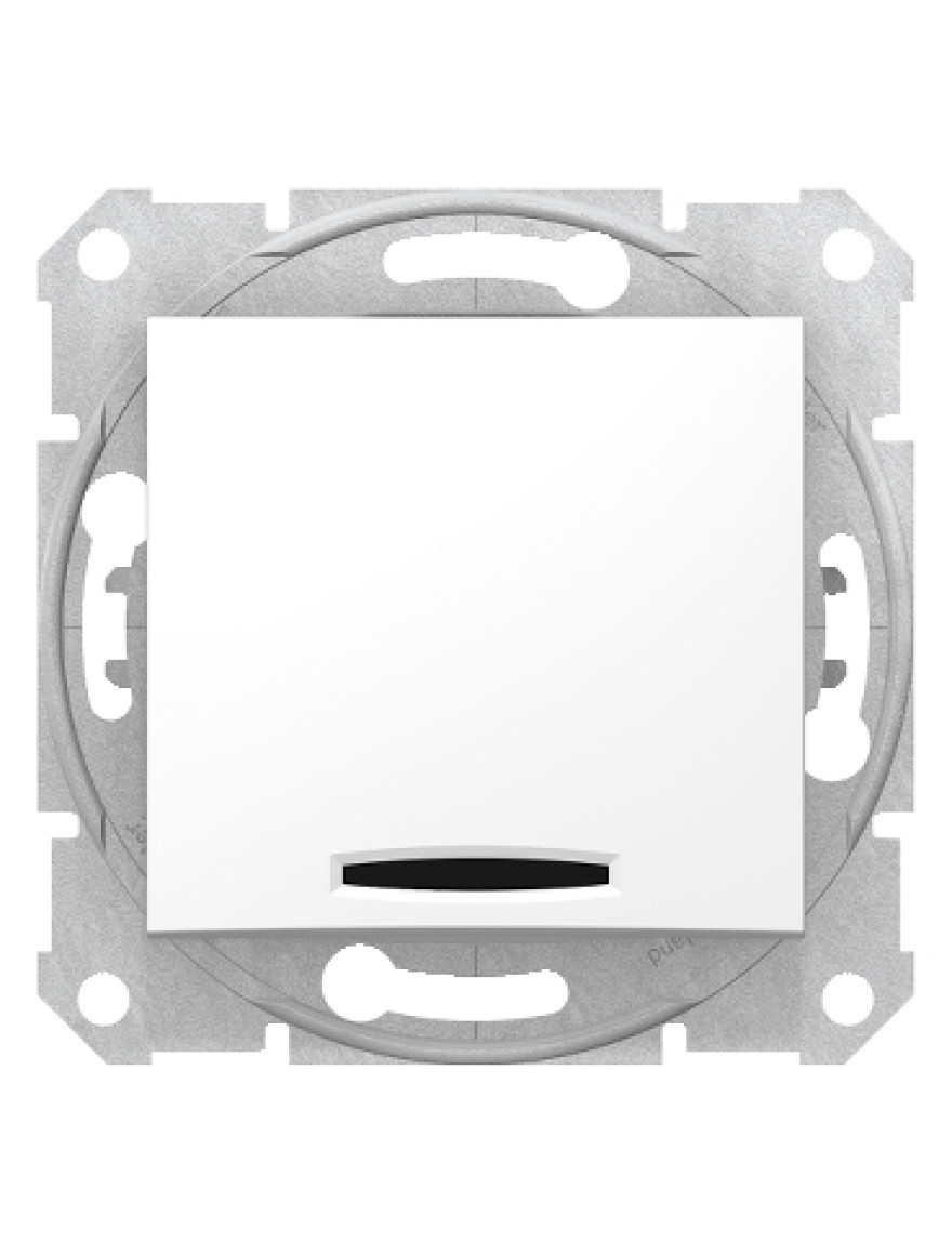 * Întrerupător unit. inter. cu indic. 10A 250V SEDNA alb