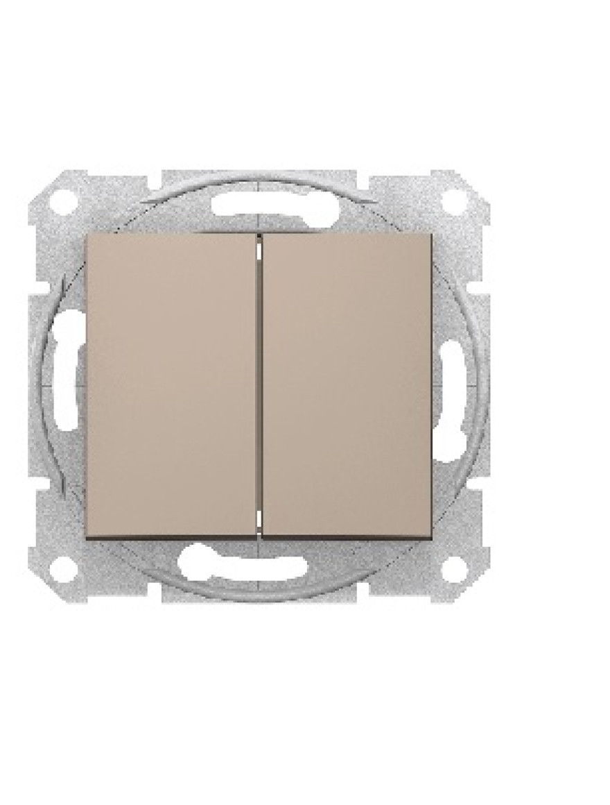 * Întrerupător dublu. inter. cap-scară 10A 250V SEDNA titan