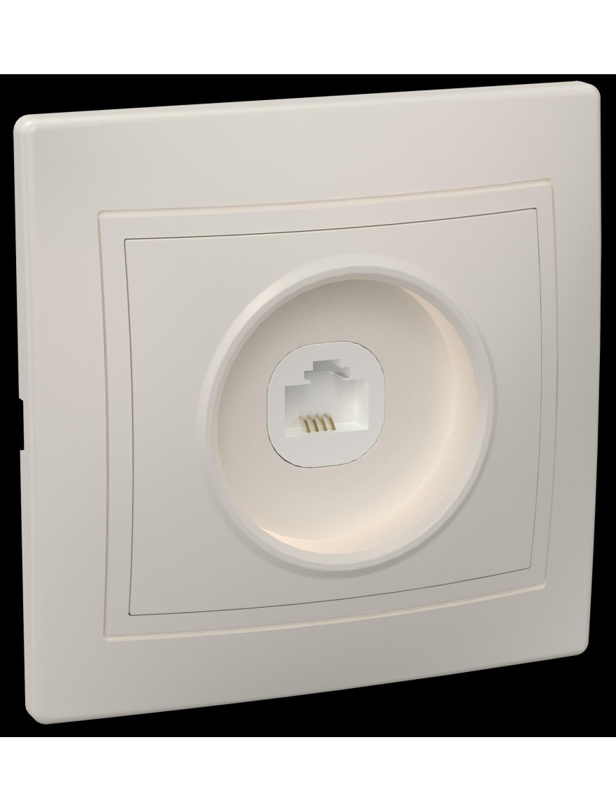 Priză RT10-KKm 1loc telefon KVARTA (crem) IEK