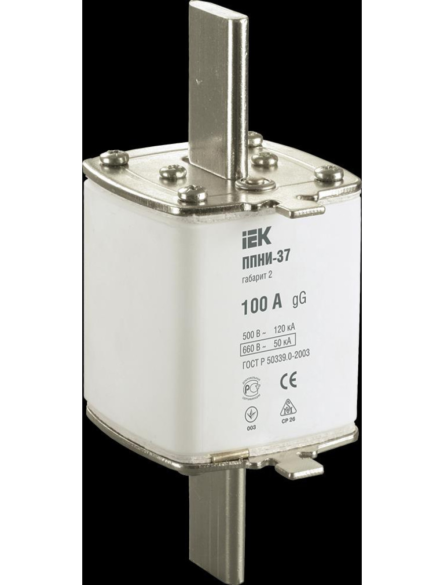 Cartuș fuzibil  PPNI-37, marime 2, 100А IEK