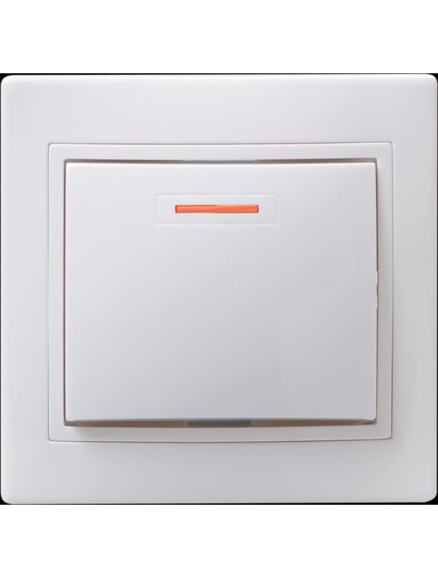 Întrerupător 1cl cu indicare 10А KVARTA (alb) VS10-1-1-KB IEK