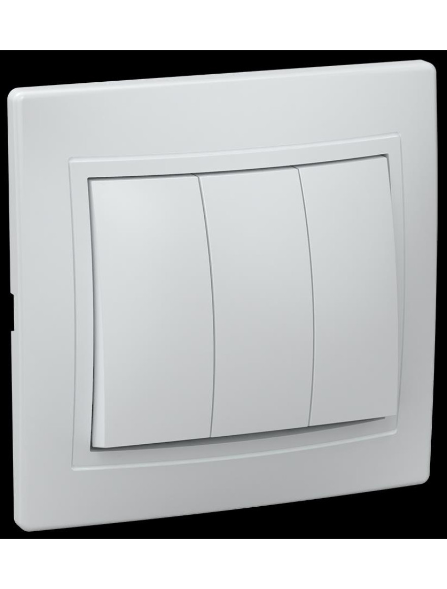 Întrerupător IEK 3cl 10А KVARTA (alb) VS10-3-0-KB