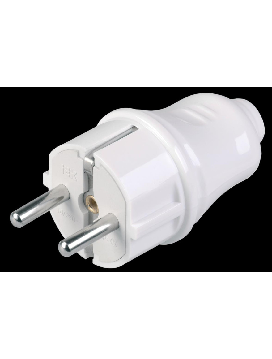 Fișă cu împămîntare VPp10-01-St 16А albă IEK