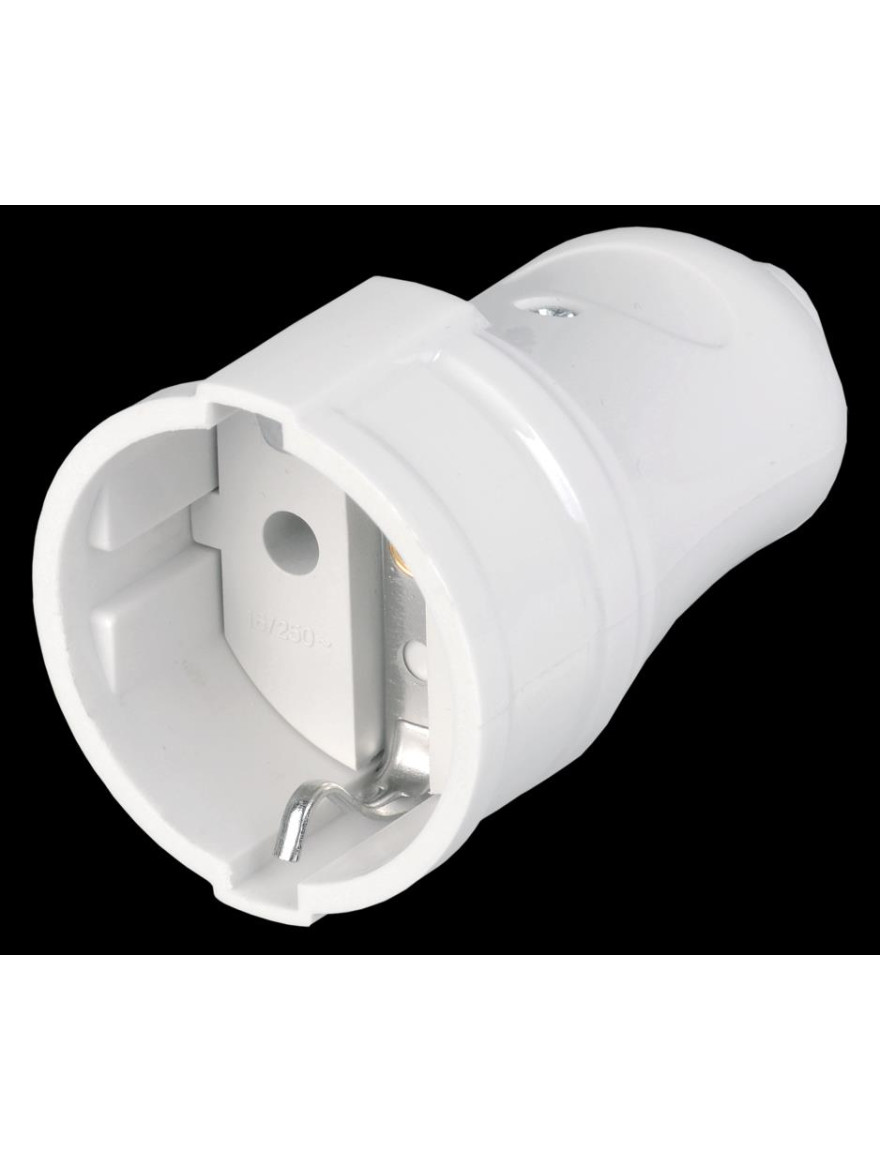 Priză portabilă RPp10-01-St cu împămîntare 16А albă IEK