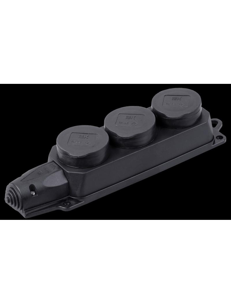 Priză RB33-1-0m cu trei locuri cu capace de protecție OMEGA IP44 IEK