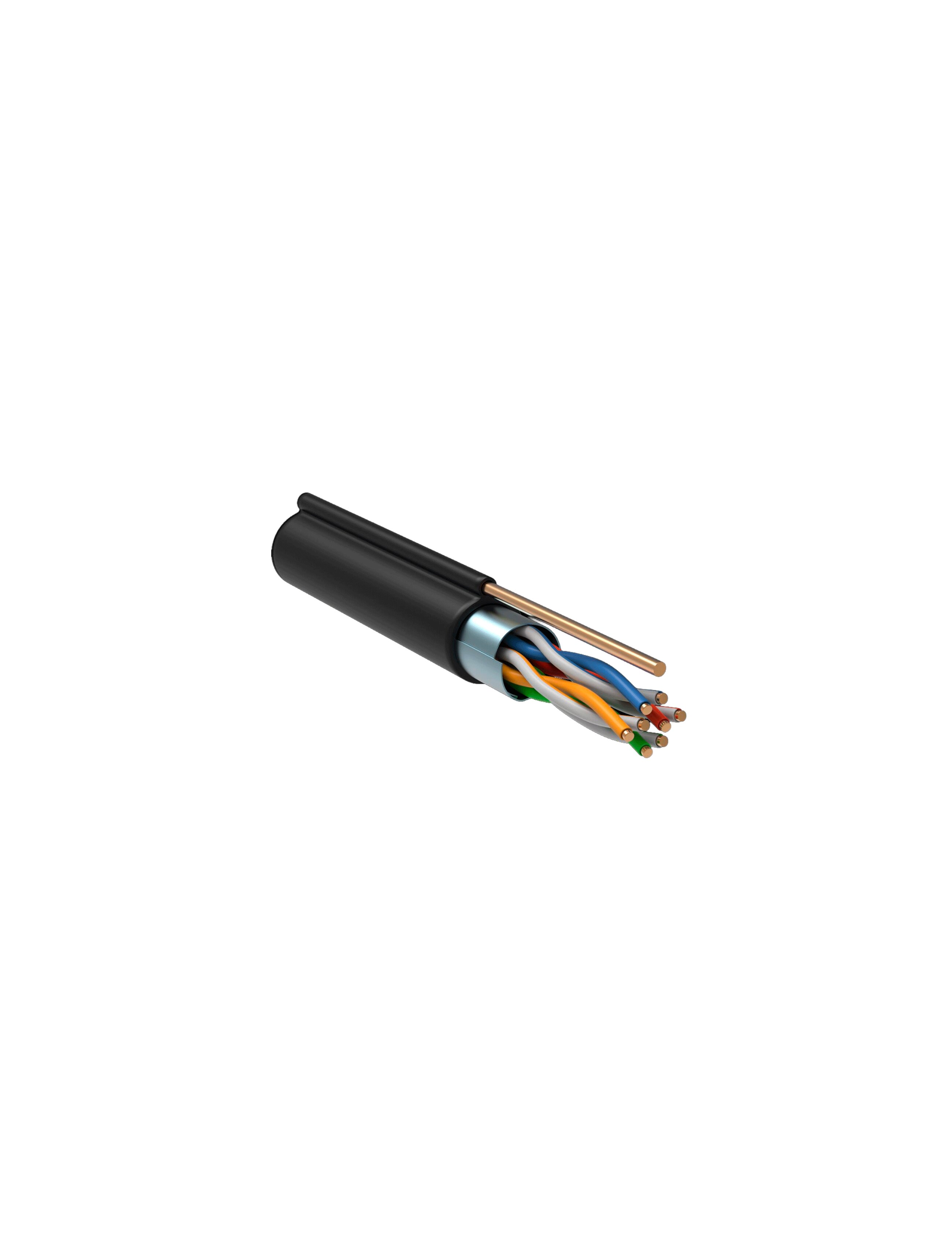 ITK Cablu F/UTP, Cat.5E 4х2х24AWG, LDPE, cu tros metalic 1,2mm, 305m, negru IEK