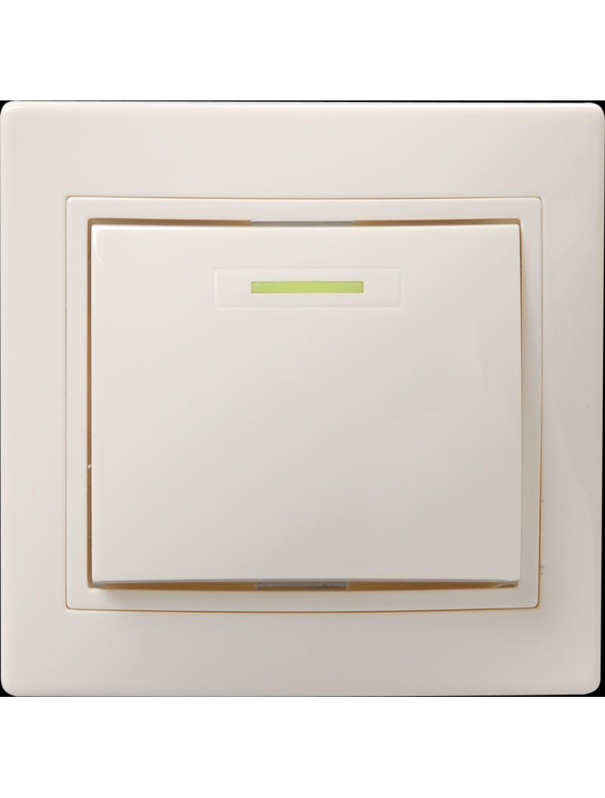 Întrerupător 1cl cu indicare 10А KVARTA (crem) VS10-1-1-KKm IEK