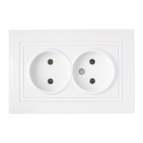 Розетка двойная 2П белая УЮТ СВПР PC16-343e