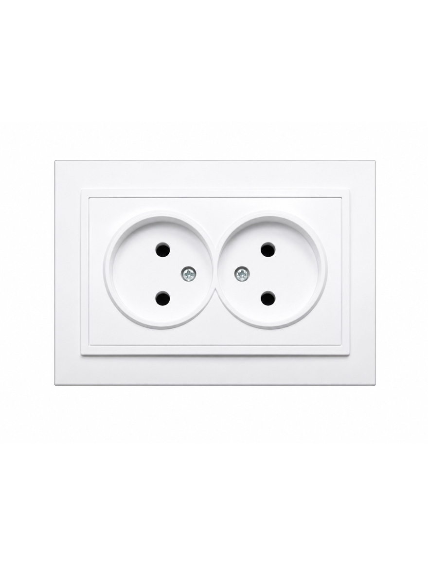 Розетка двойная без заземления IP20 (белая) 504-010200-908 EL-BI ALSU