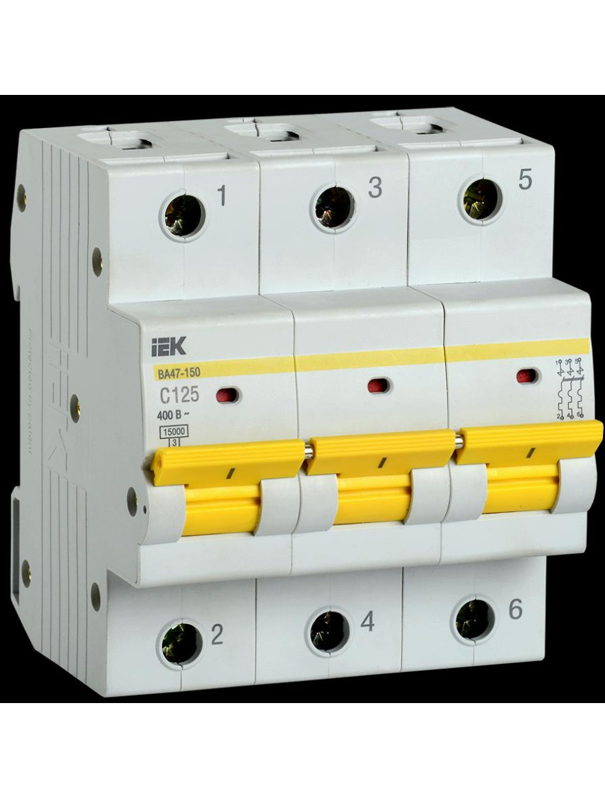 Întrerupător auto VA47-150 3P 125A 15kA curbă C IEK