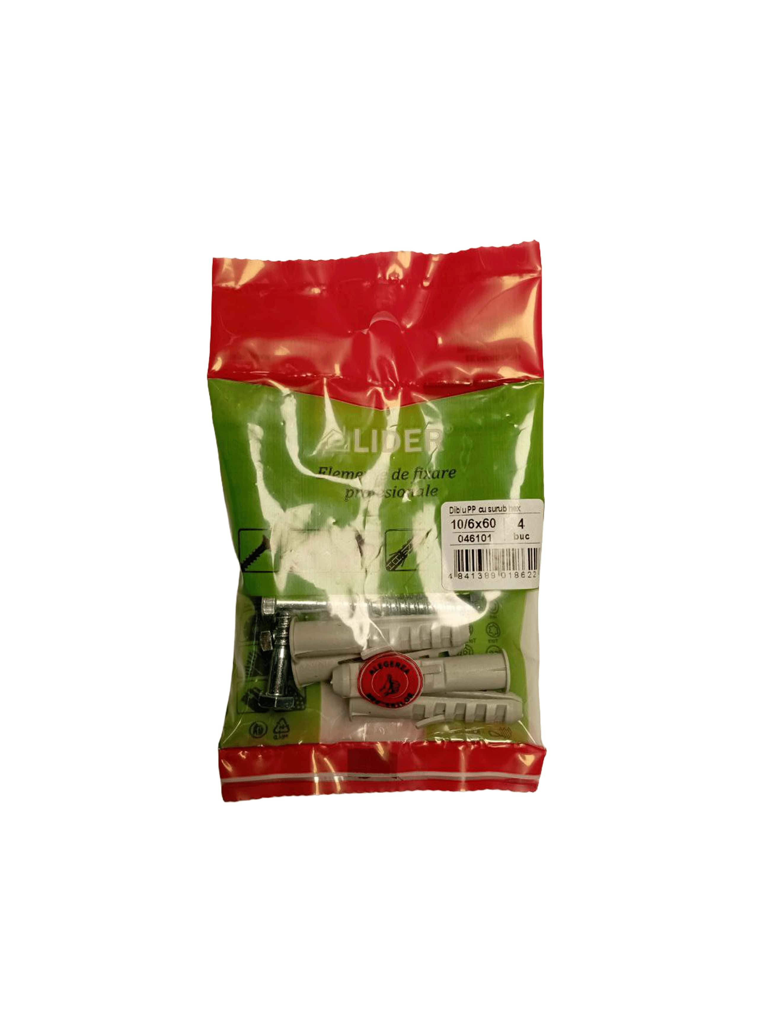 Diblu poliprop cu șurub 8/4x40 (20buc) Lider