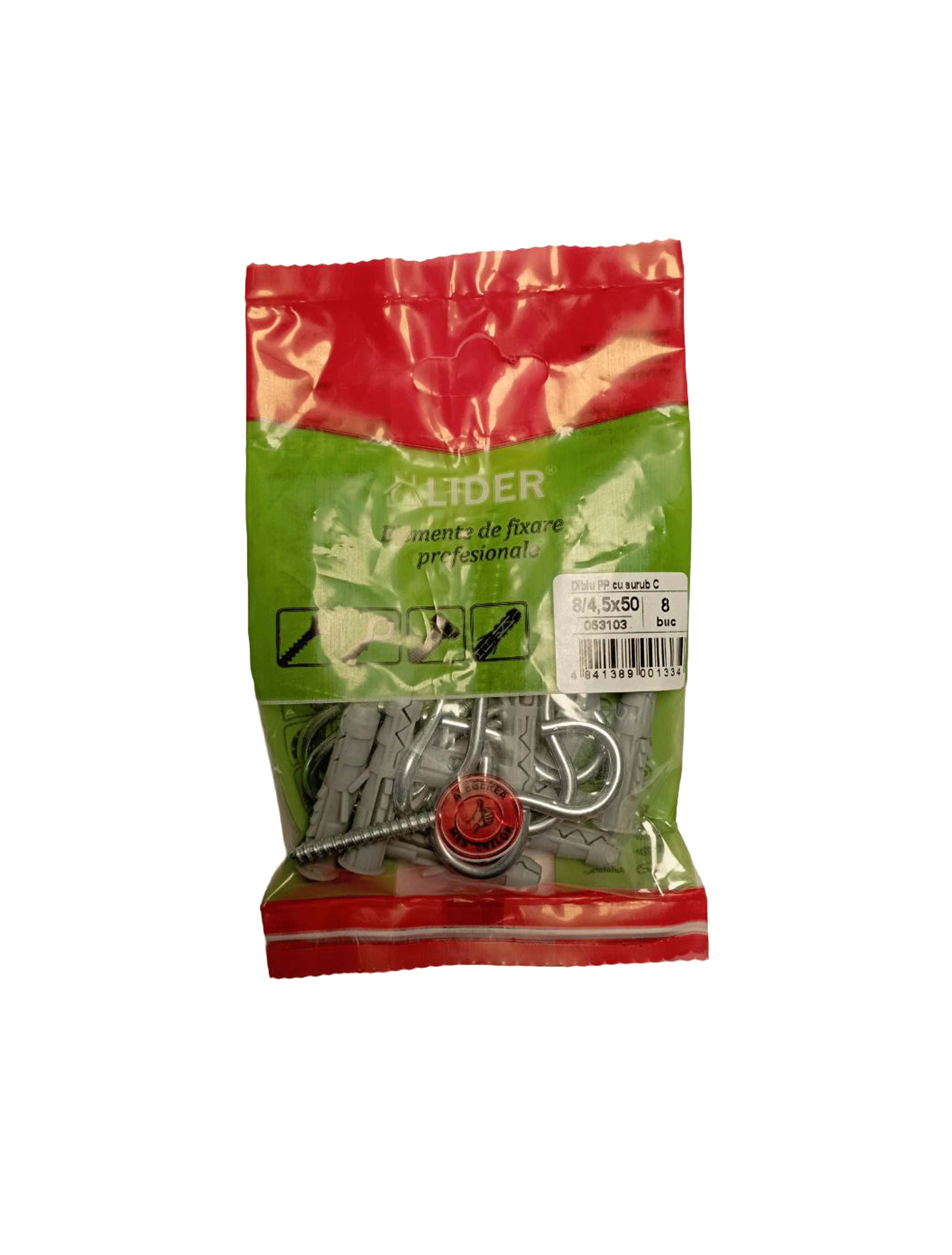 Diblu cu cârlig semirotund 8/4.5x50 (8buc)  Lider