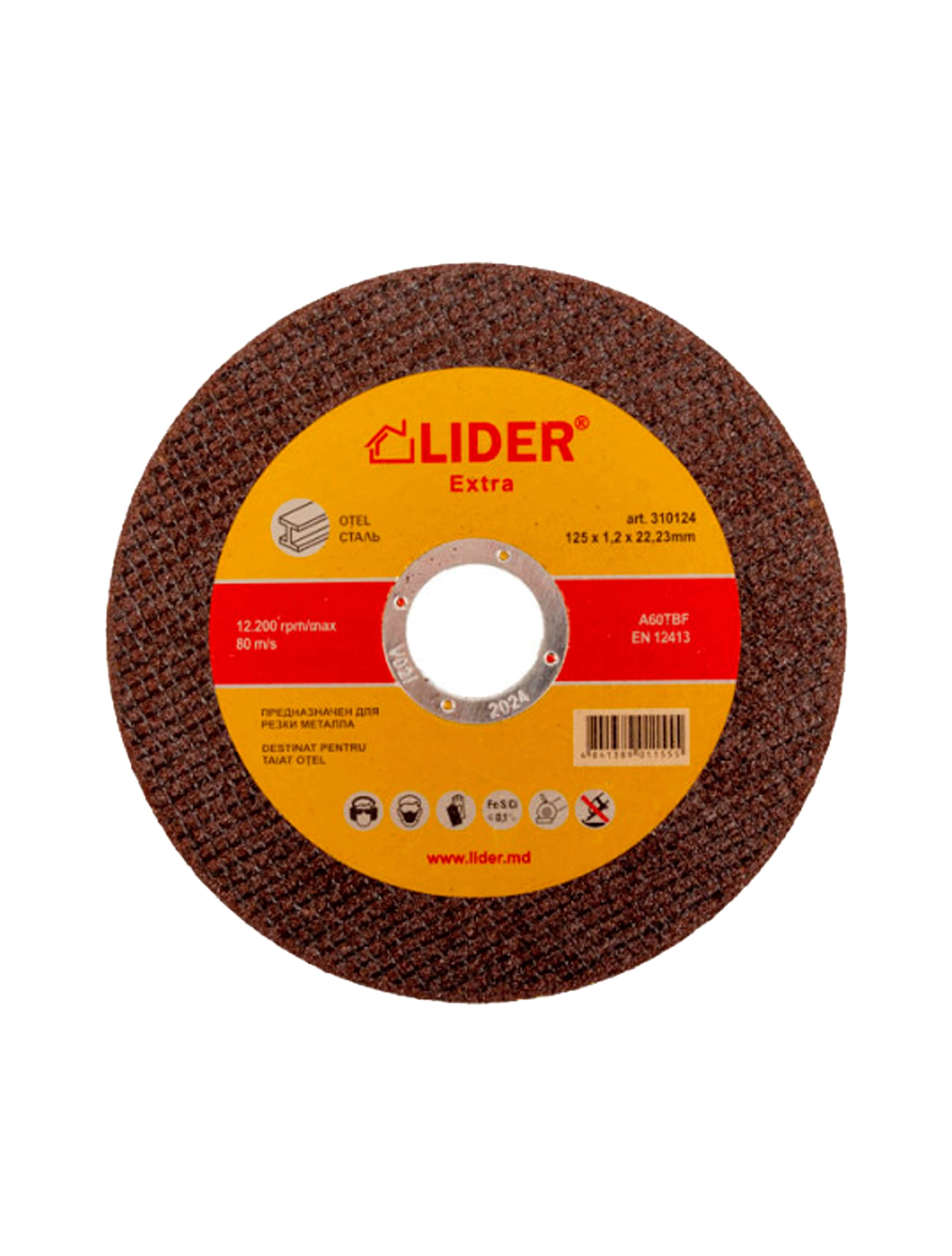 * Disc extra 125x1.0x22.2mm p/u tăiat oțel 310123 Lider