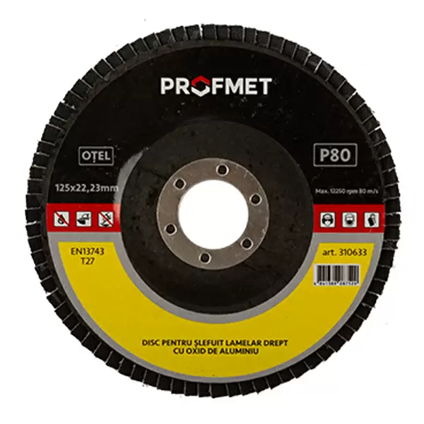 310631 Disc lamelar M40 125x22.23mm șlefuit drept Profmet