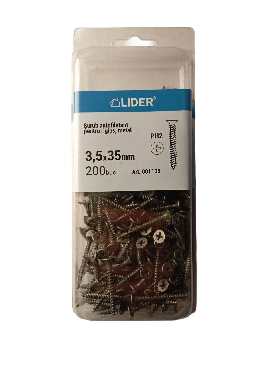 Șurub p/u rigips metal 3.5x35(200buc)001105 Lider