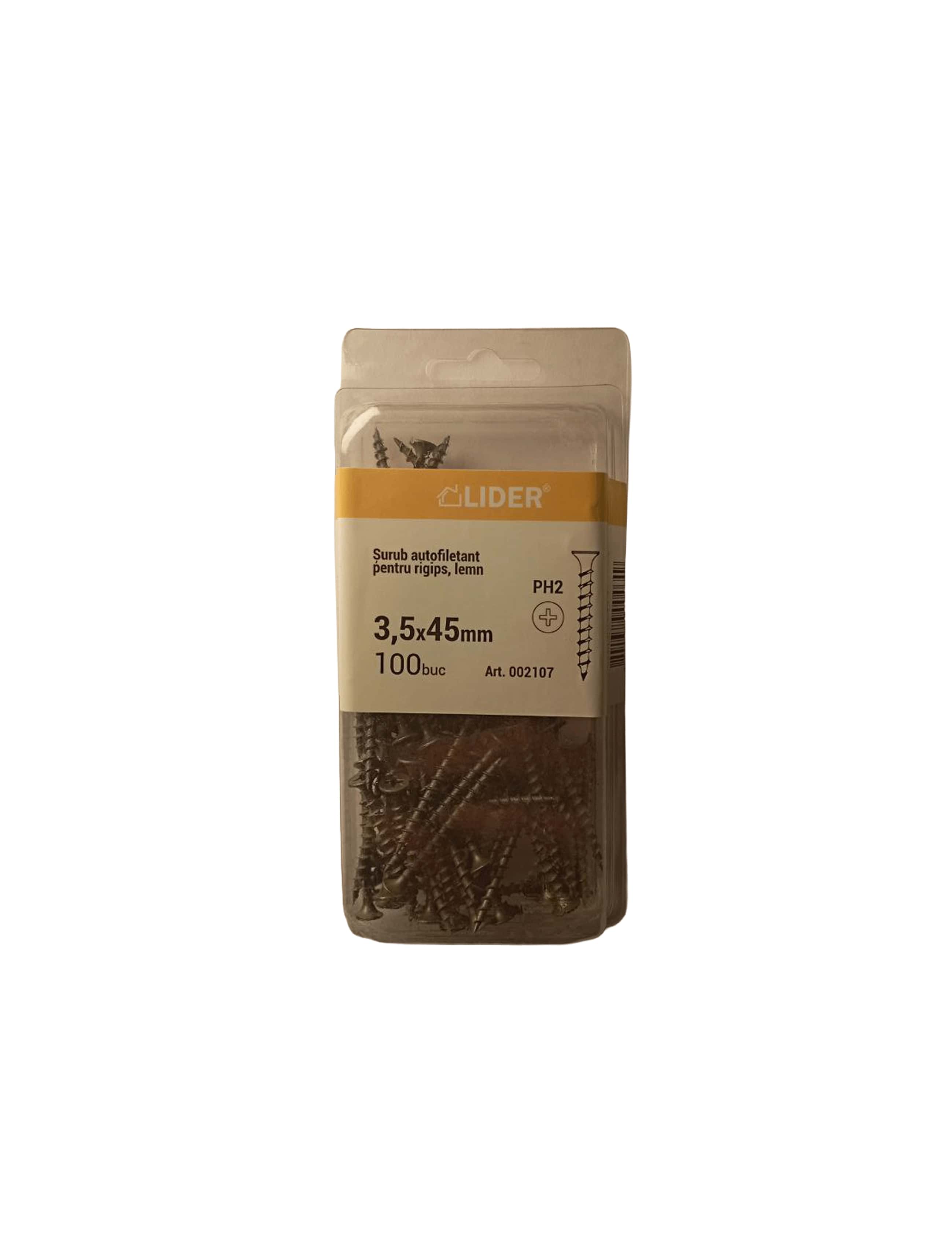 Șurub p/u rigips lemn 3.5x45(100buc)002107 Lider