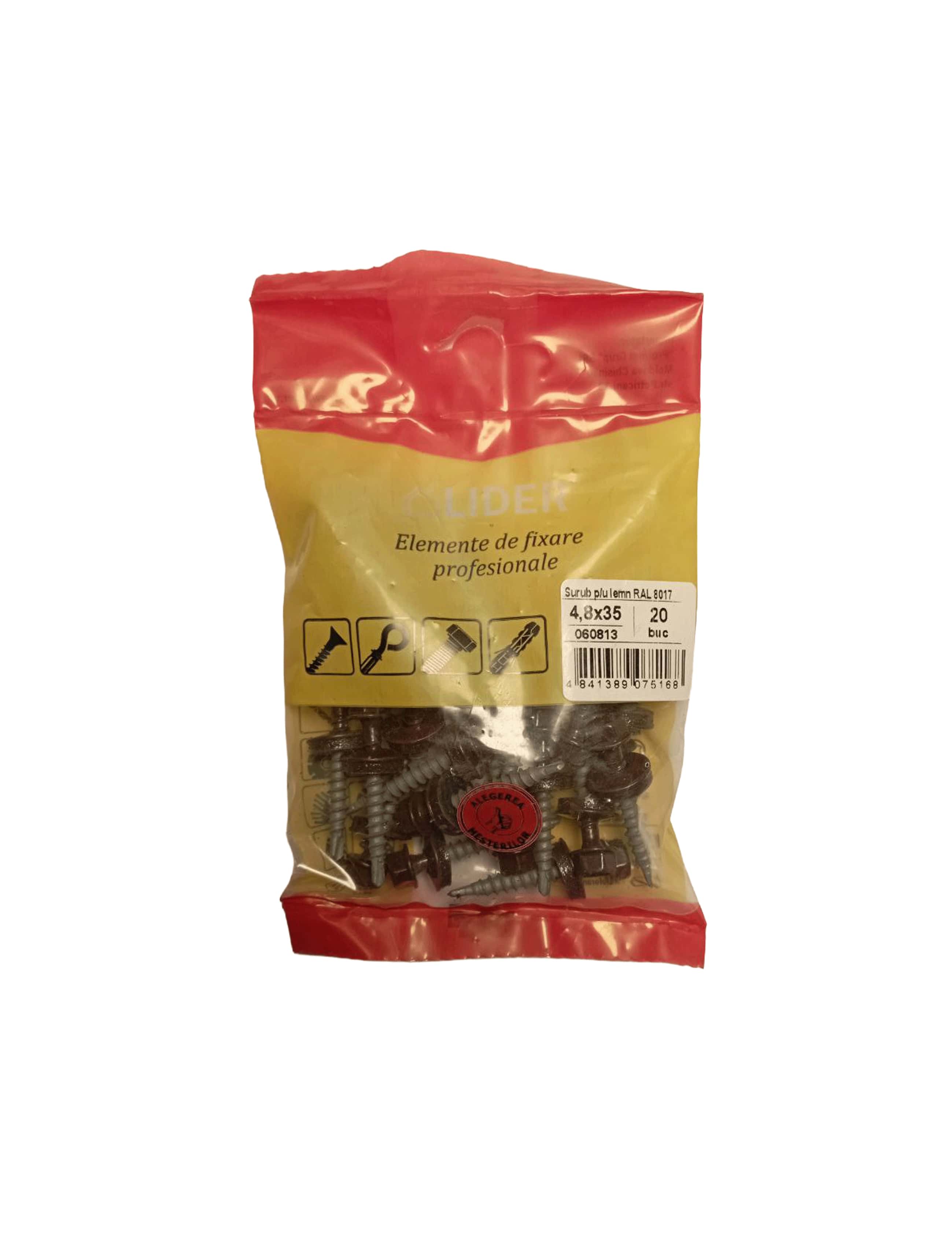 Саморезы по дереву RAL 8017 4,8x35 20 шт. 060813 Lider
