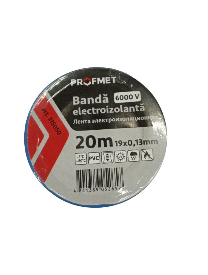 Bandă electroizolantă 20mx19mmx0.13 albastră 315050 Lider