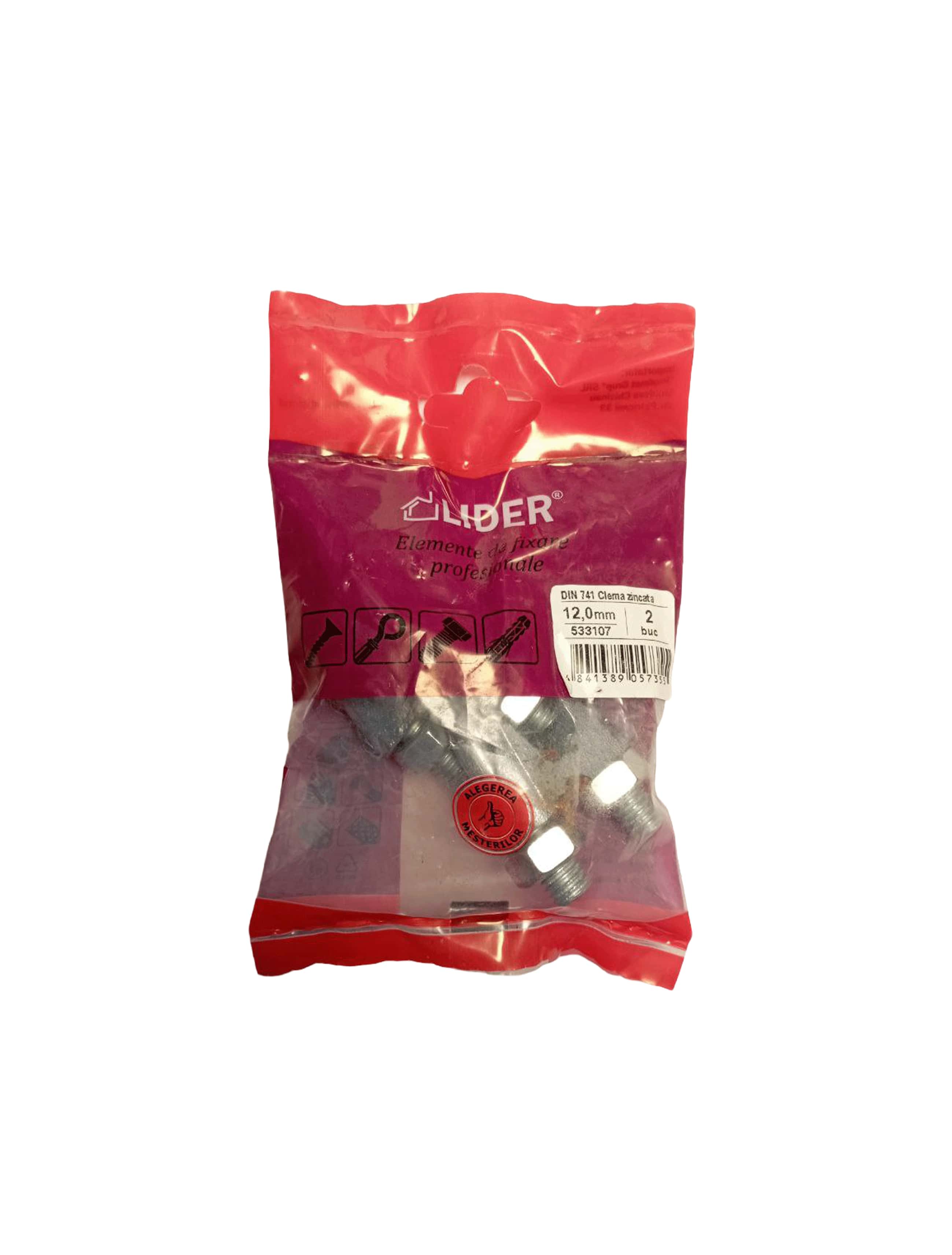 Clema zincata 12.0mm pu cablu de otel 2buc DIN741 Lider