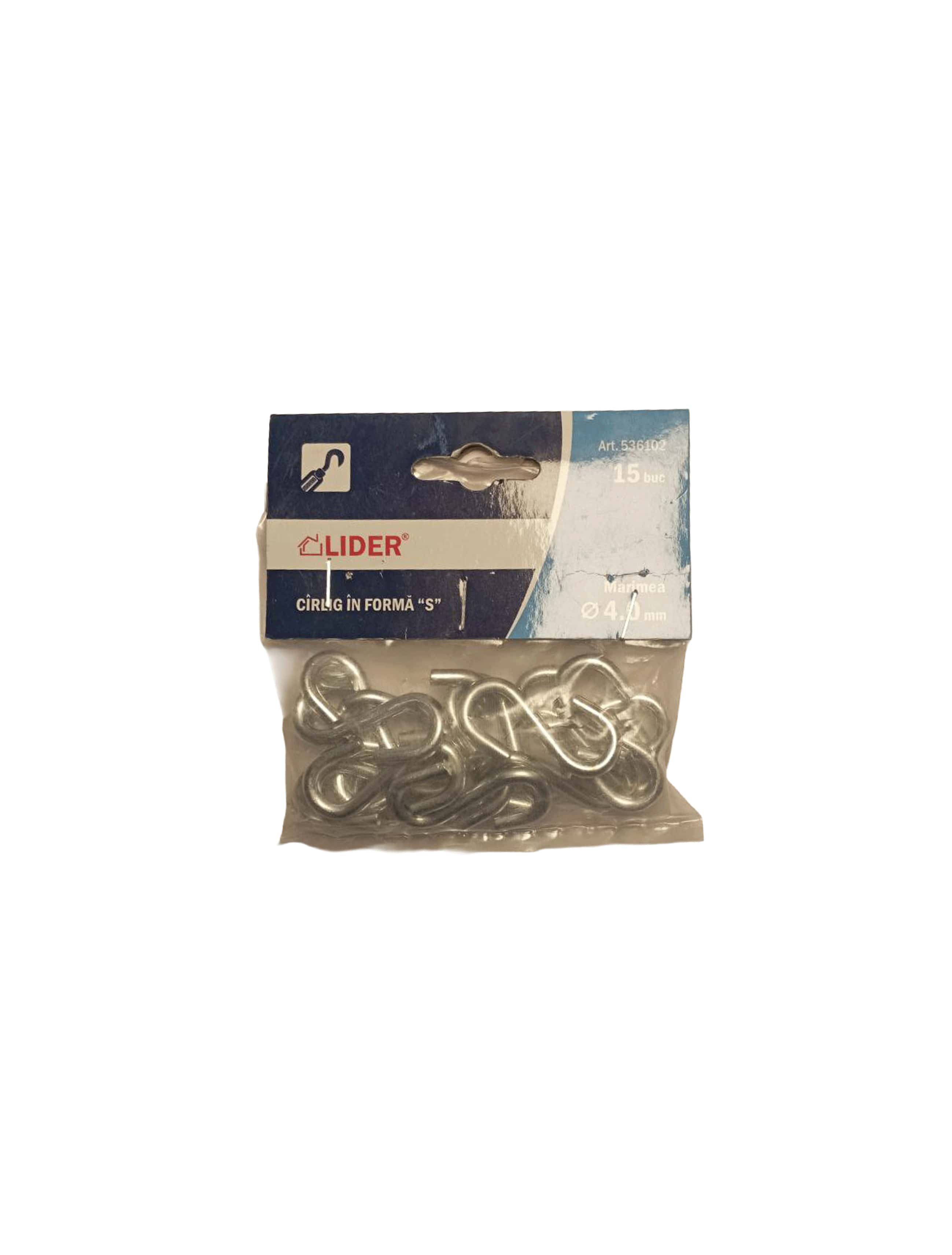 Cârlig de tip S 4mm 15buc Lider