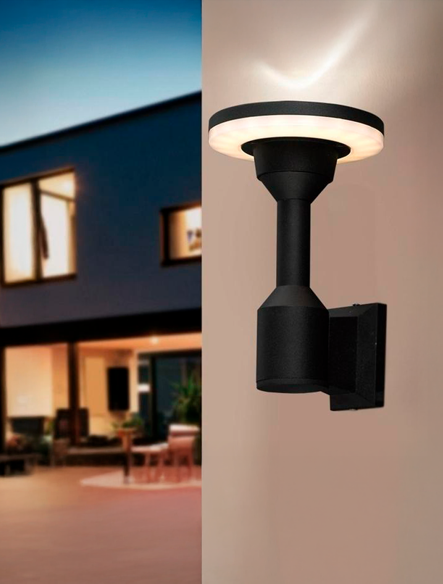 Aplică LED exterior MK/SG-F841Y 12W 3000K neagră IP65 LuminaLED