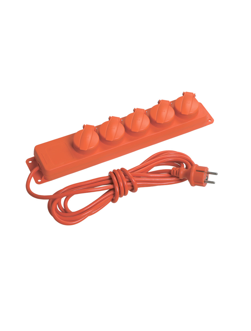 Prelungitor U05V 5 prize cu protecție pentru copii  2P+PE  16A/250V, 5 m (3x1mm2), IP20 IEK