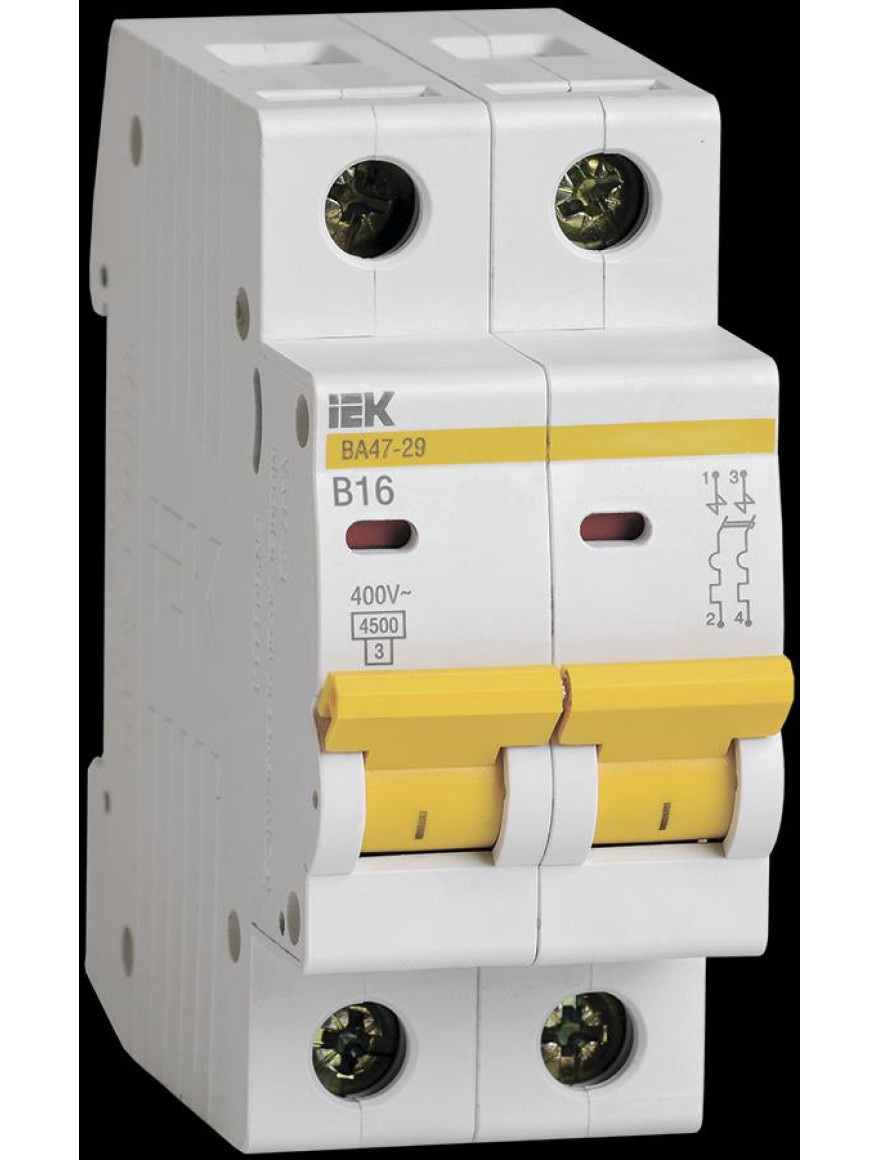Întrerupător automat VА47-29 2Р 16А 4,5kA curbă B IEK