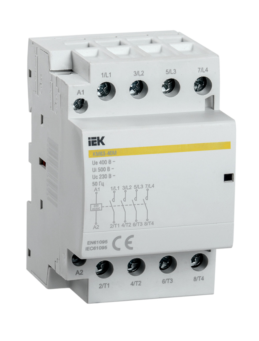 Модульный контактор КМ63-40М AC/DC IEK