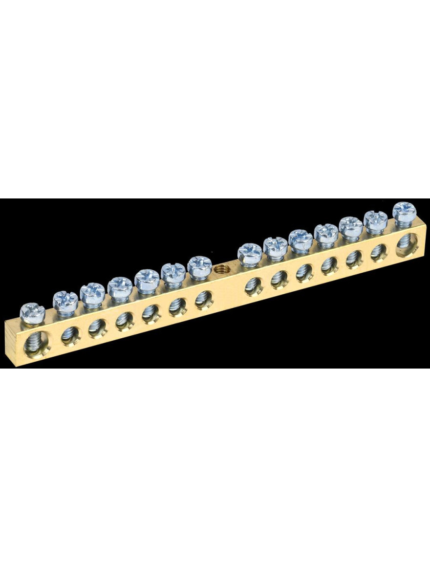 Bară de nul neizolată PENv 6x9 mm 14/1 (14 grupe/fixare pe centru)IEK