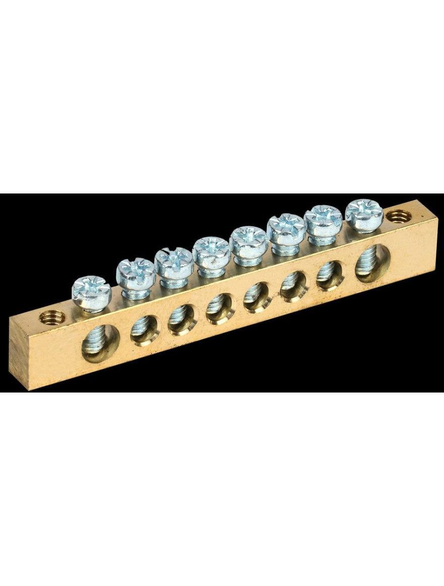 Bară de nul neizolată PEN 6x9 mm 8/2 (8 grupe/fixare pe capate) IEK