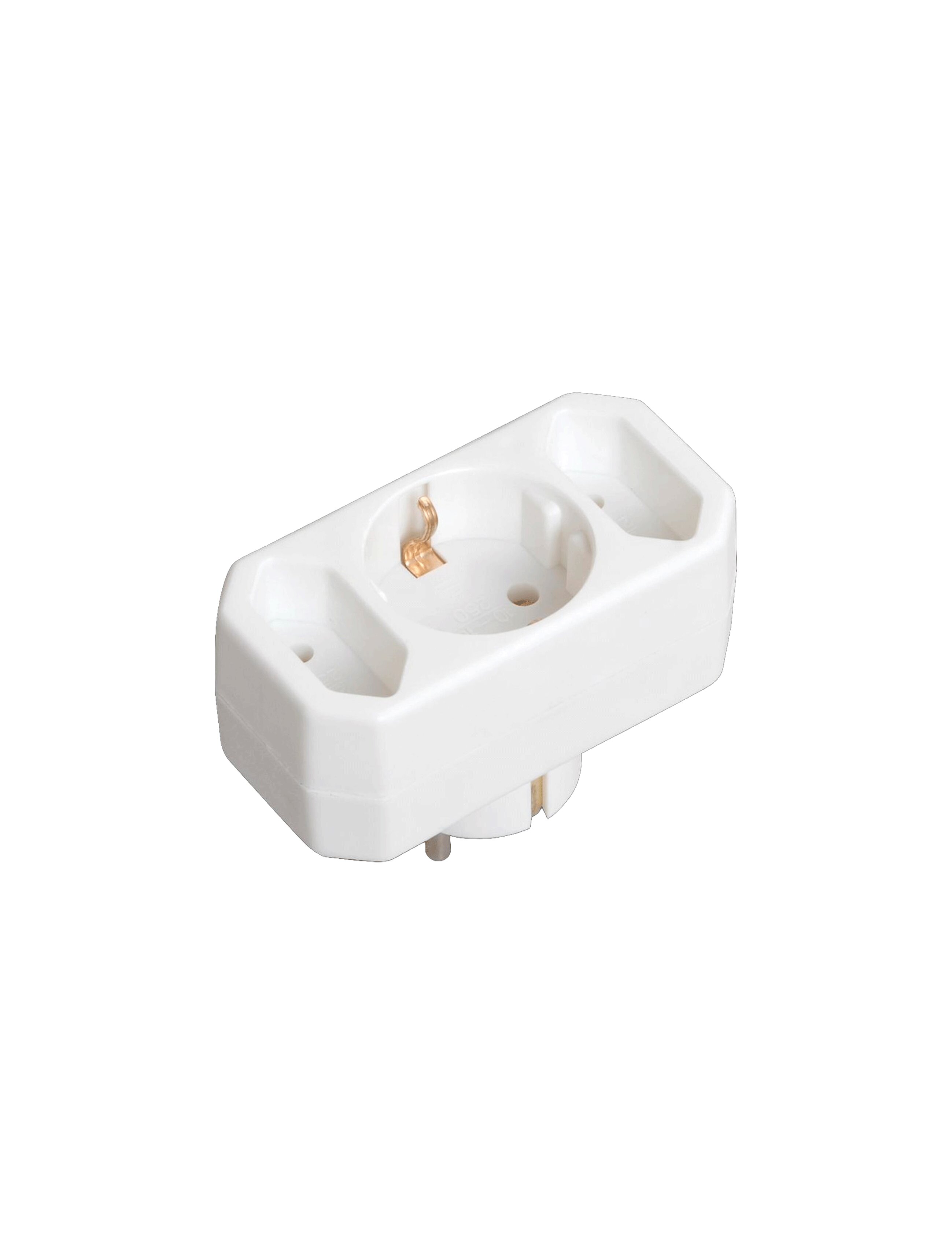 Adaptor Т-01/01-2 pentru 1 fișă rotundă și 2 plate, IEK