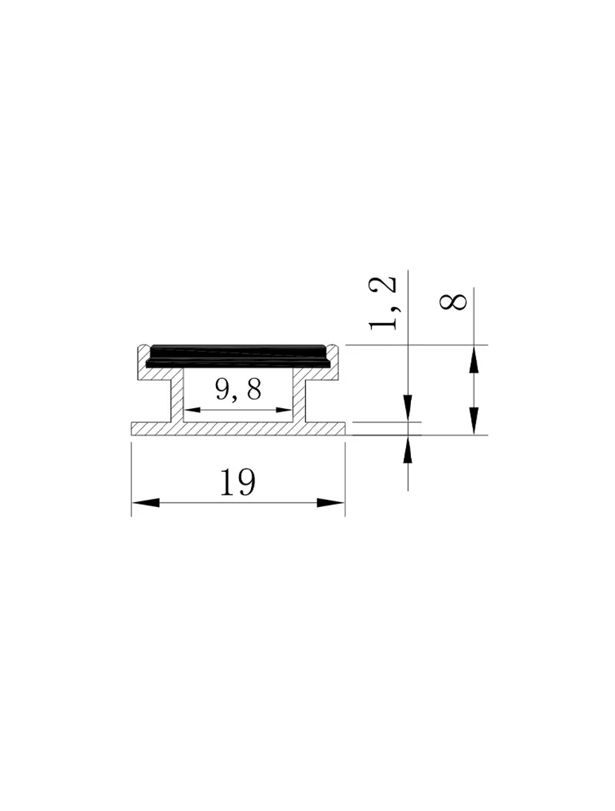 * Profil alum. cu dispersor PMMA opal 19x8mm 2M HL-BAPL009 ELMOS (70buc)