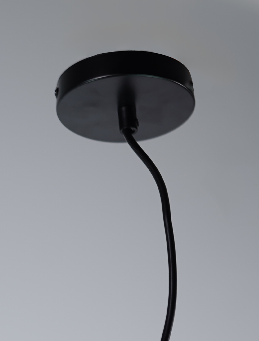 SuspensieJH-150 D4xH7cm, E27/1, Metal+ PVC Wire, Black Luminaled