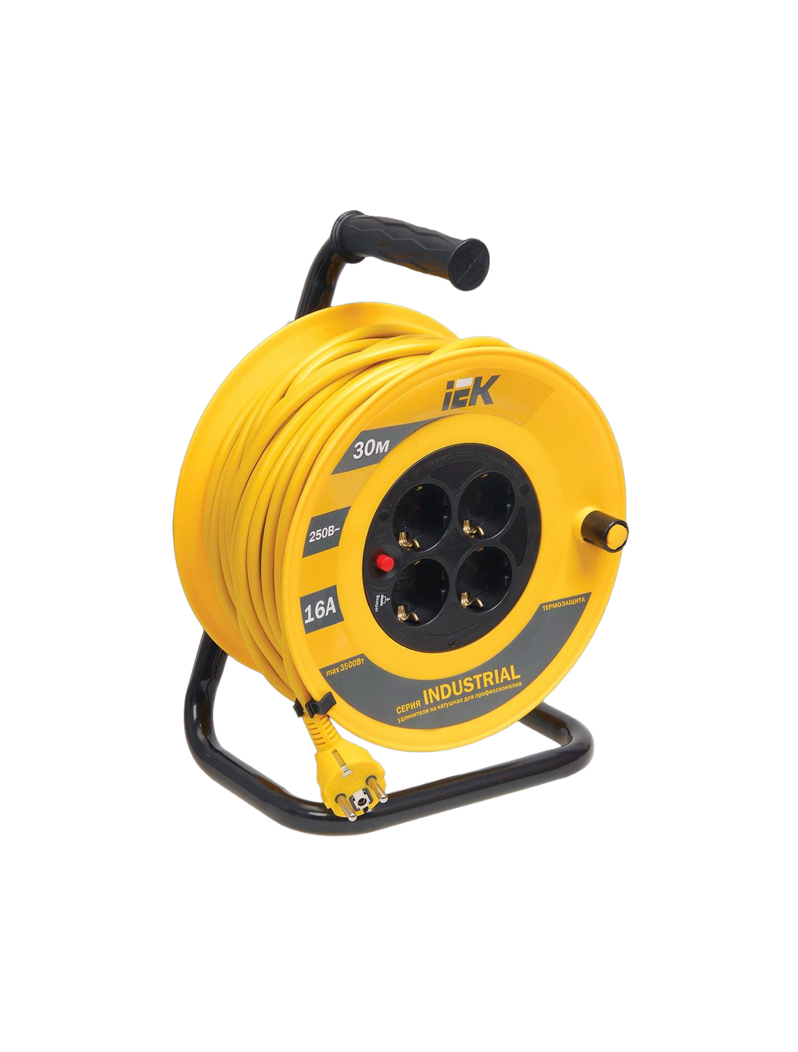 Rolă de cablu UK-30 4 prize 2P+PE, 30m  (3x1,5mm2) INDUSTRIAL IEK