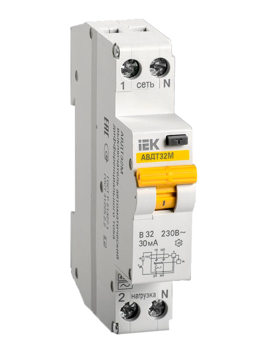 Întrerupător automat dif. AVDT 34  curba C32 300mA 10kA  IEK