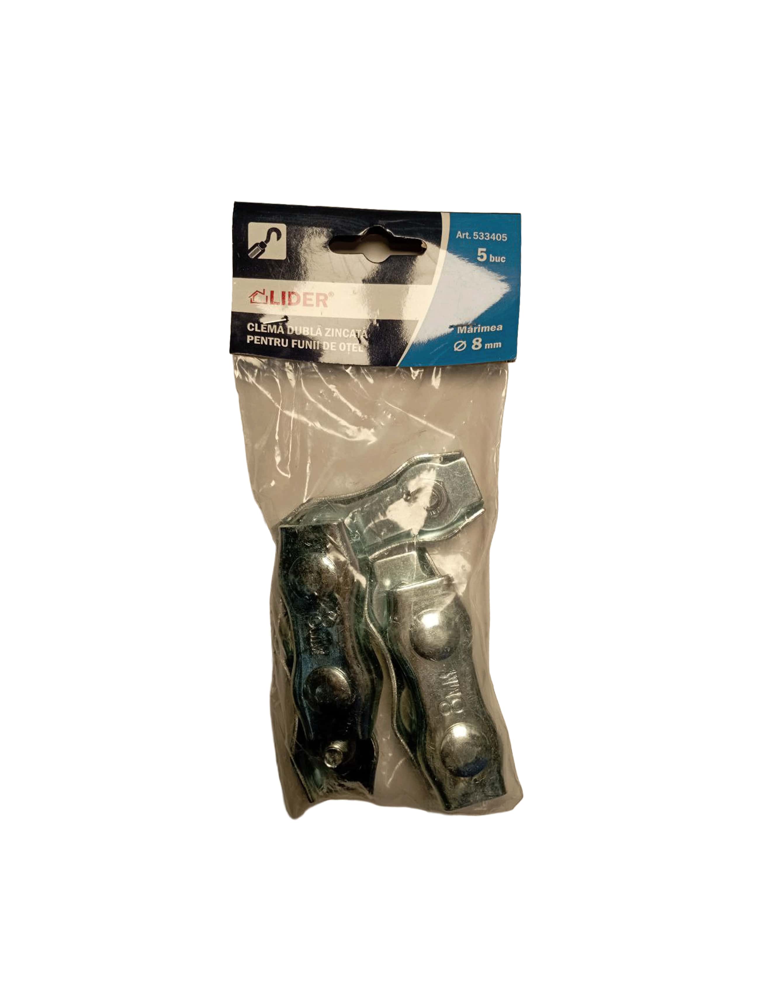533405 Clema Duplex dubla 8mm_5 buc. Lider