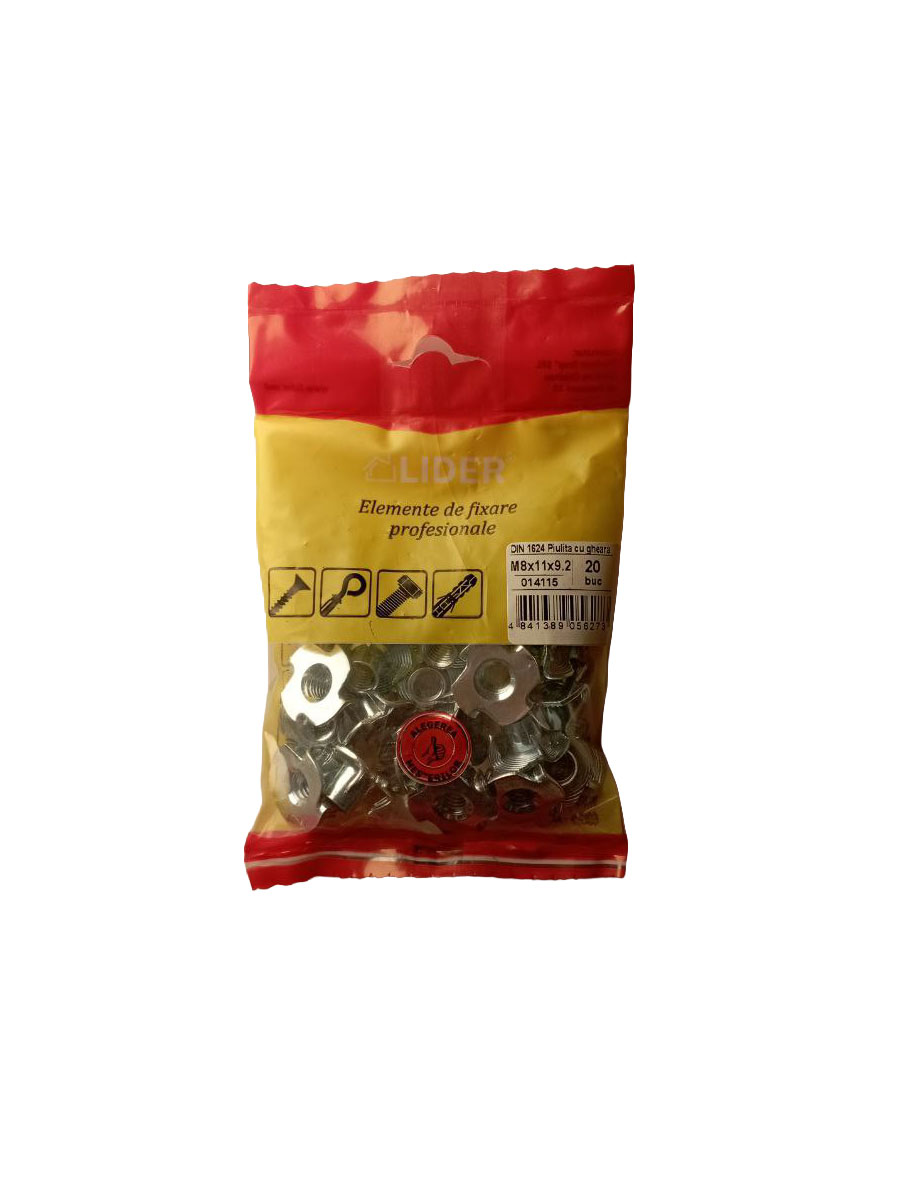 Гайки с зажимом M8x11x9.2, 20 шт. LIDER 014115 DIN 1624