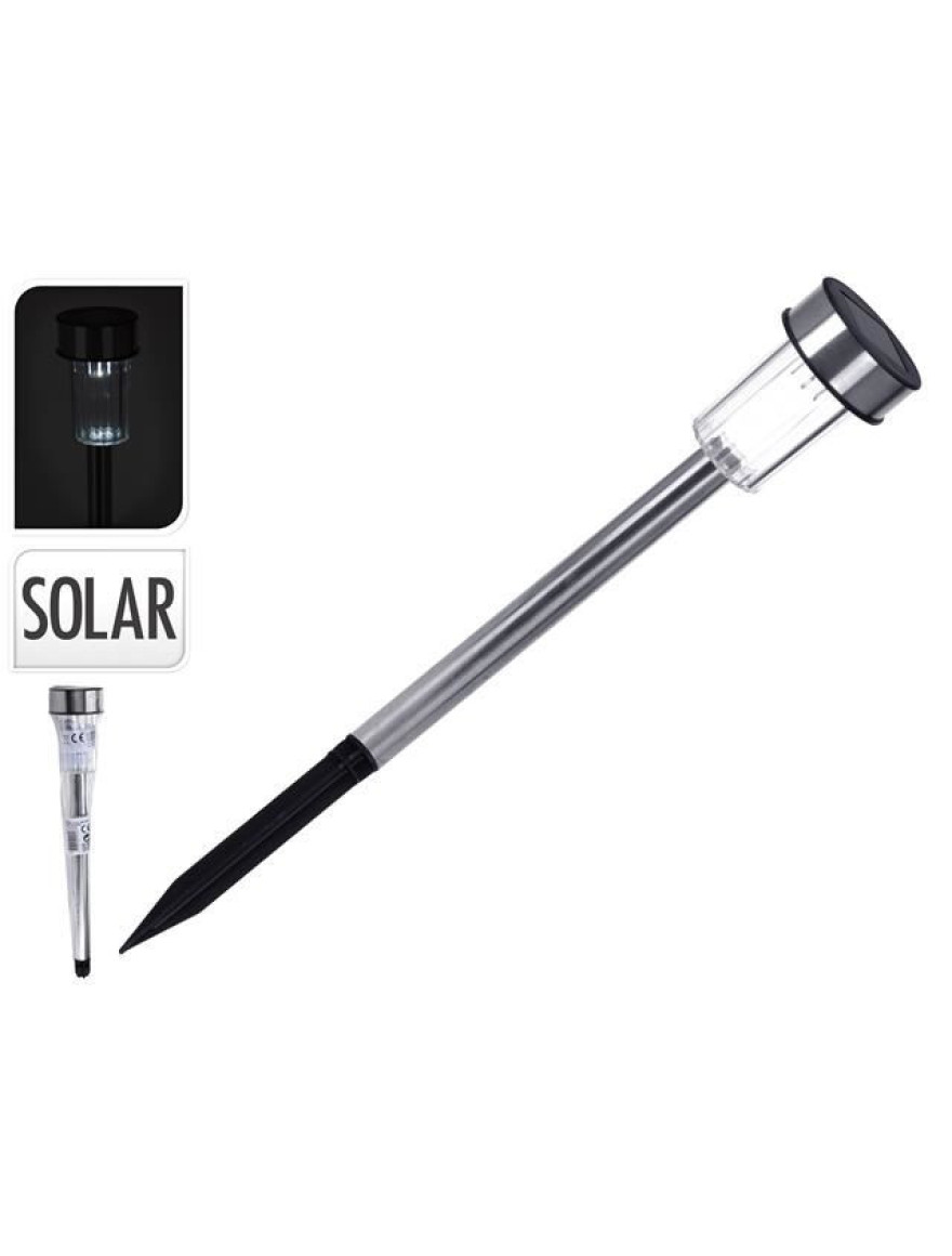 Felinar baterie solară Cui D4.6cm,H36.5cm, inox
