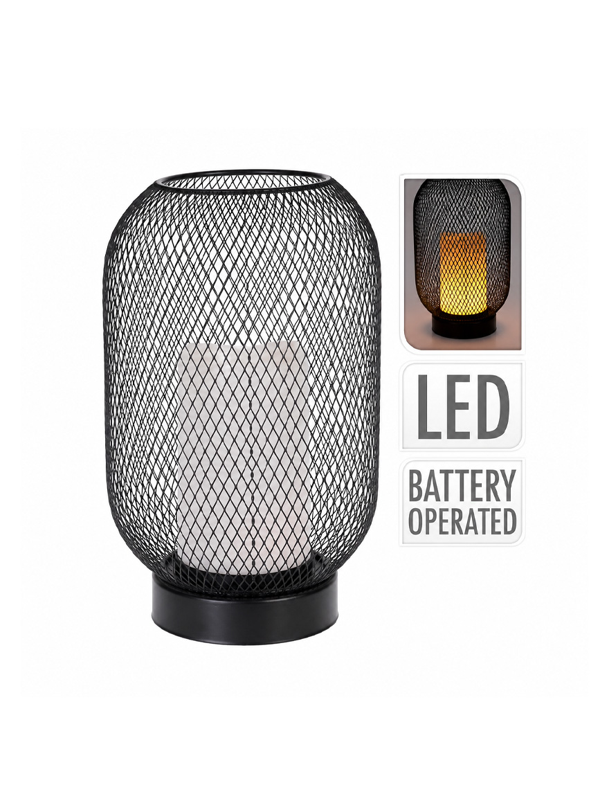 Настольная лампа с LED-подсветкой H25×D15 см, чёрная, на батарейках 3AA, 41387