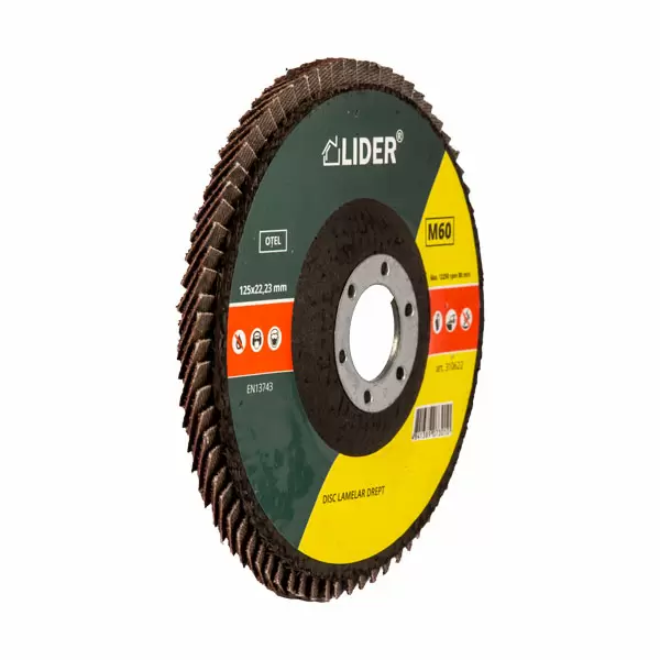 310625 Disc lamelar M120 125x22.23mm p/u șlefuit drept Lider