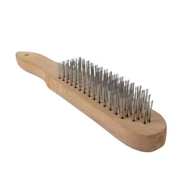 384062 Perie sârmă oțel 6 rânduri mâner din lemn Profmet