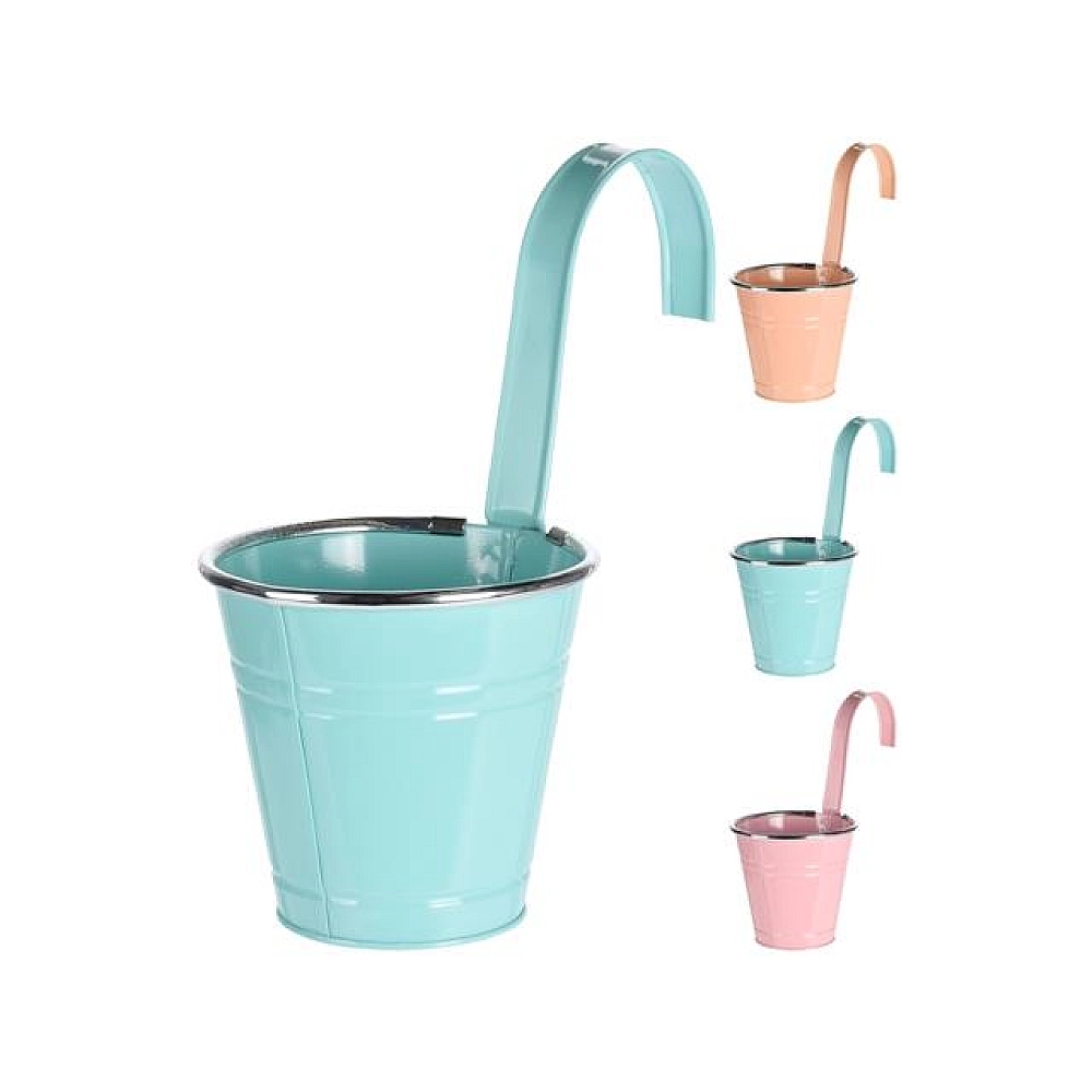 Ghiveci flori "Galeata cu margini" 24x13x8.7cm metalic