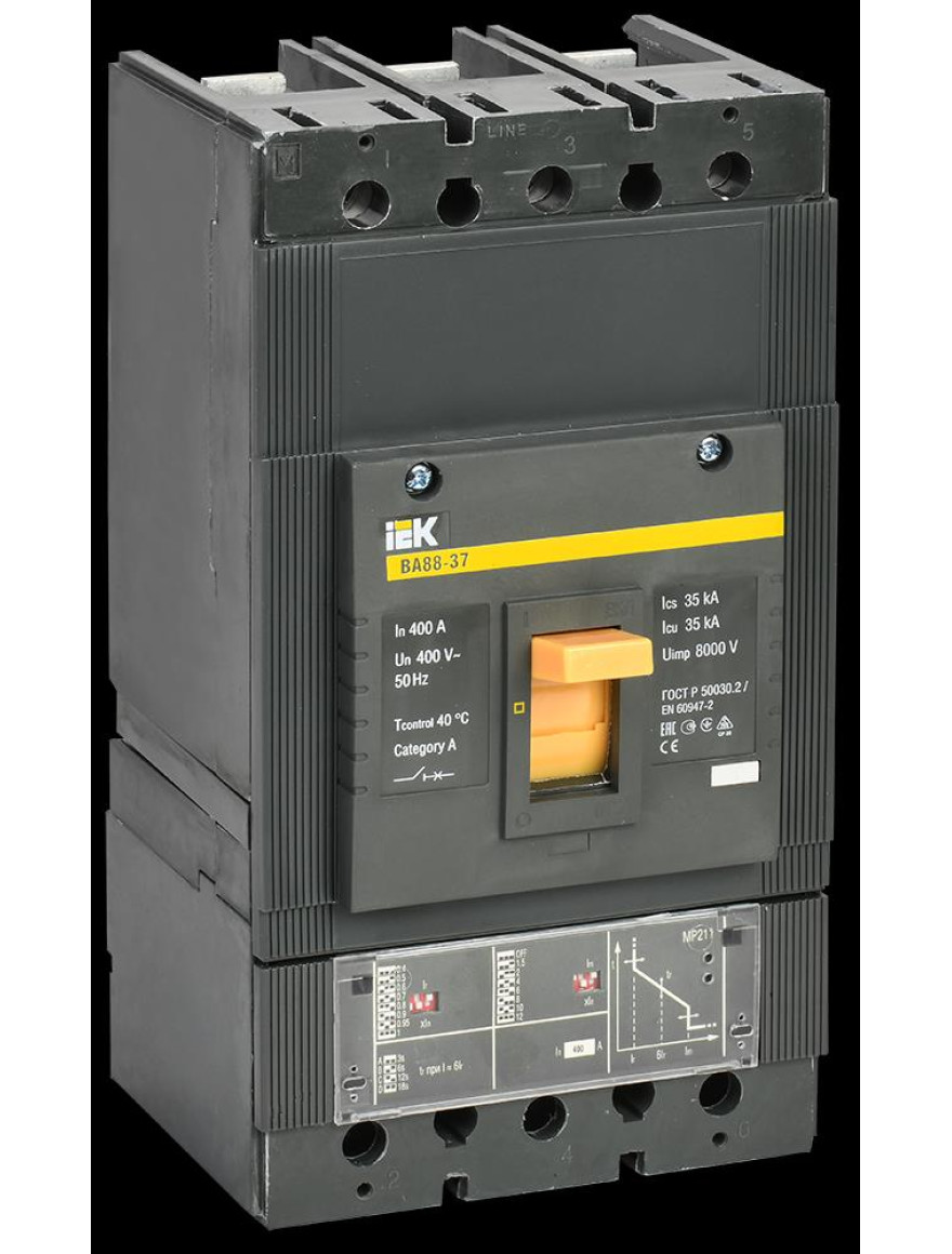 Întrerupător automat VA88-37 3Р 400А 35кА cu microprocesor MP 211IEK