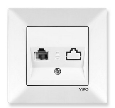 Priză computer (RJ45 cat6), albă 95970078 Meridian